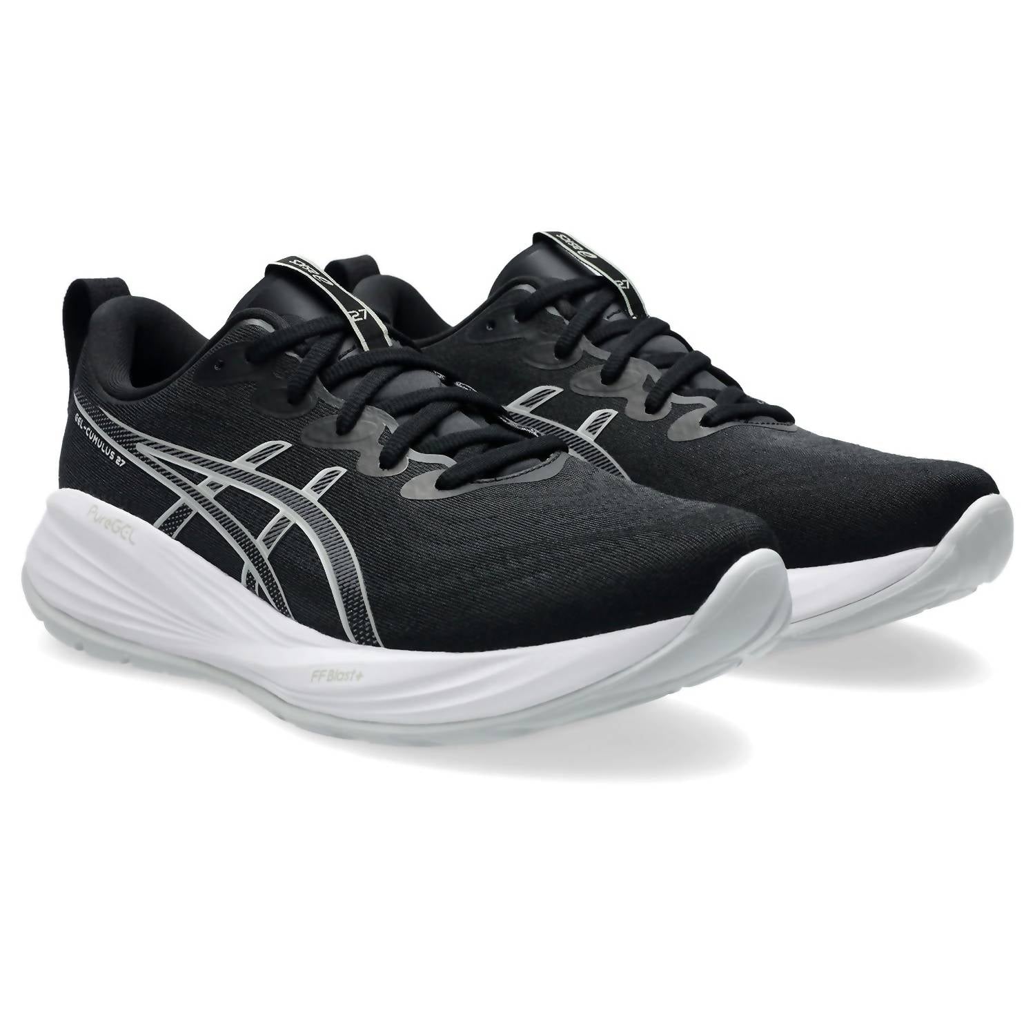 ASICS Men's Cumulus 27 Running Shoes in black white - men's shoe