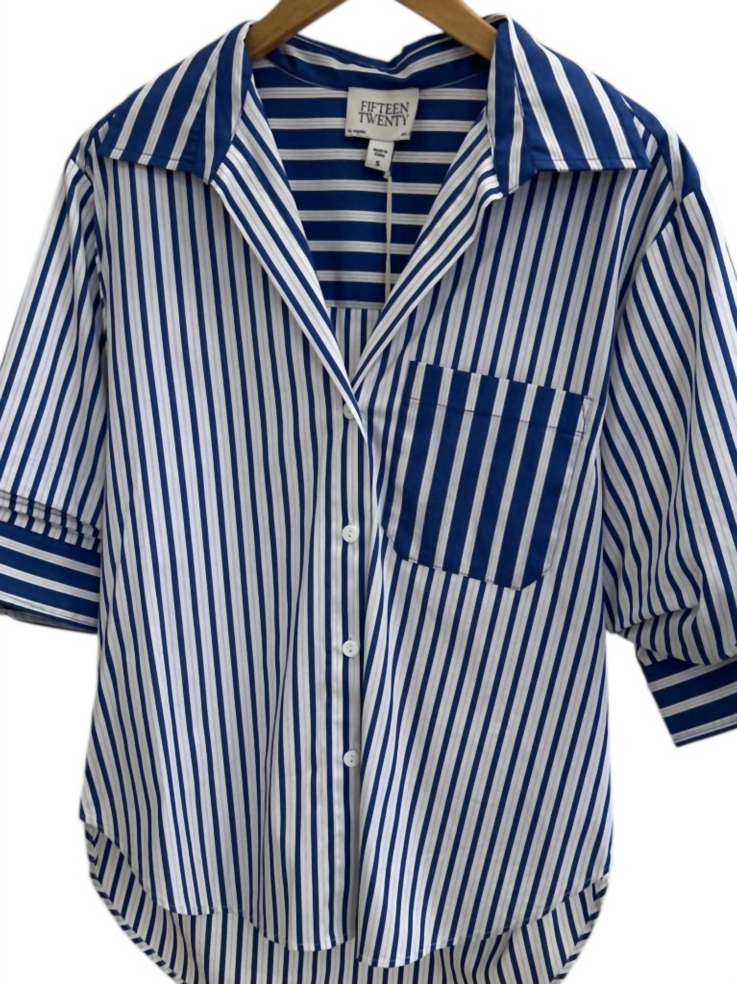 Fifteen Twenty - Women's Puff Sleeve Button Front Top