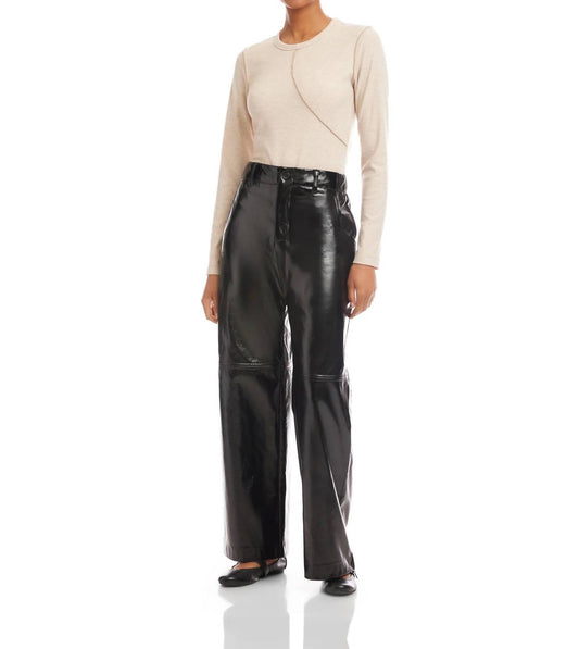 Fifteen Twenty - Lara Faux Patent Leather Wide Leg Pants