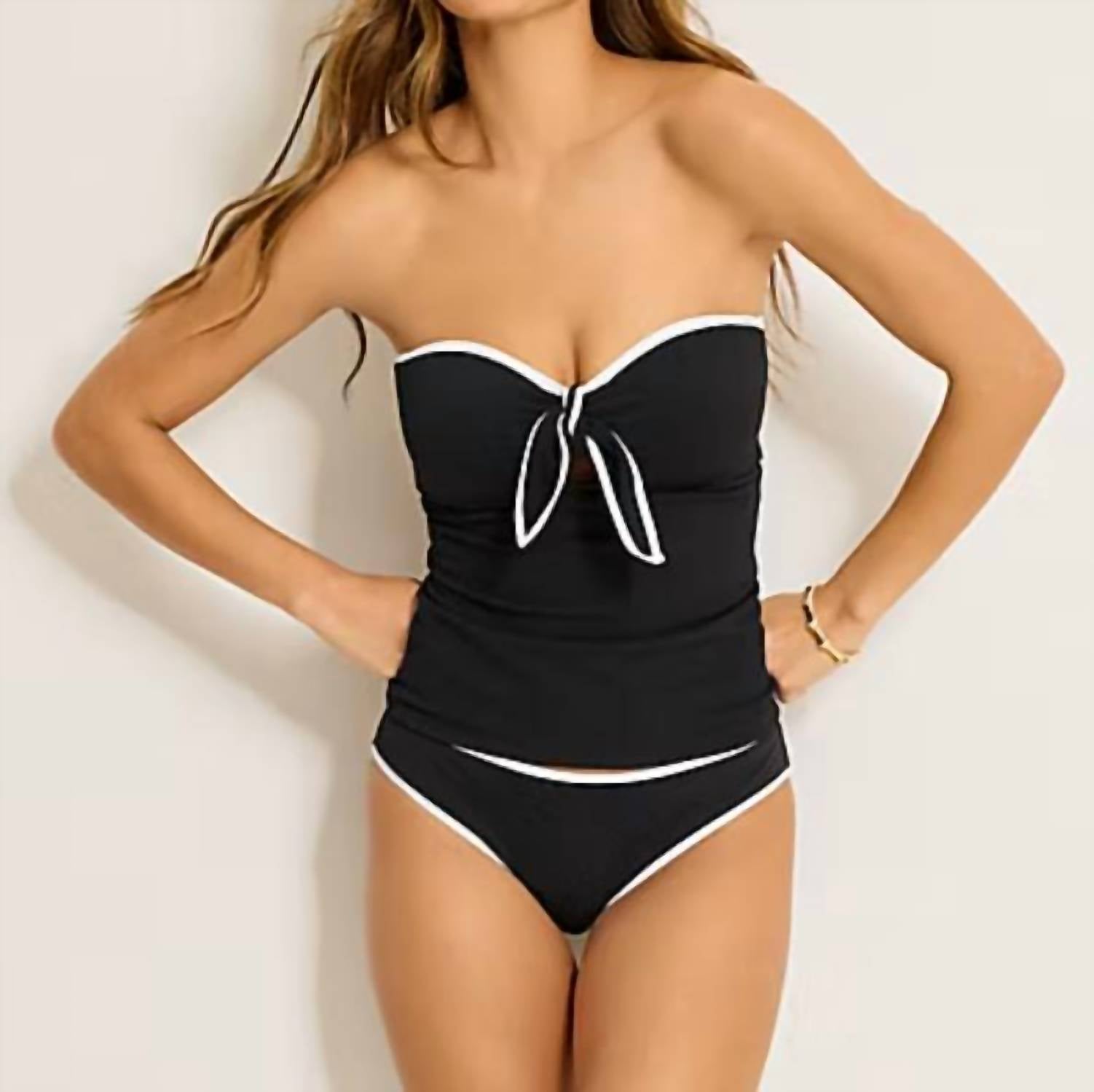 Tommy Bahama - Island Cays Cabana Tie-Front Bandeau Tankini Set