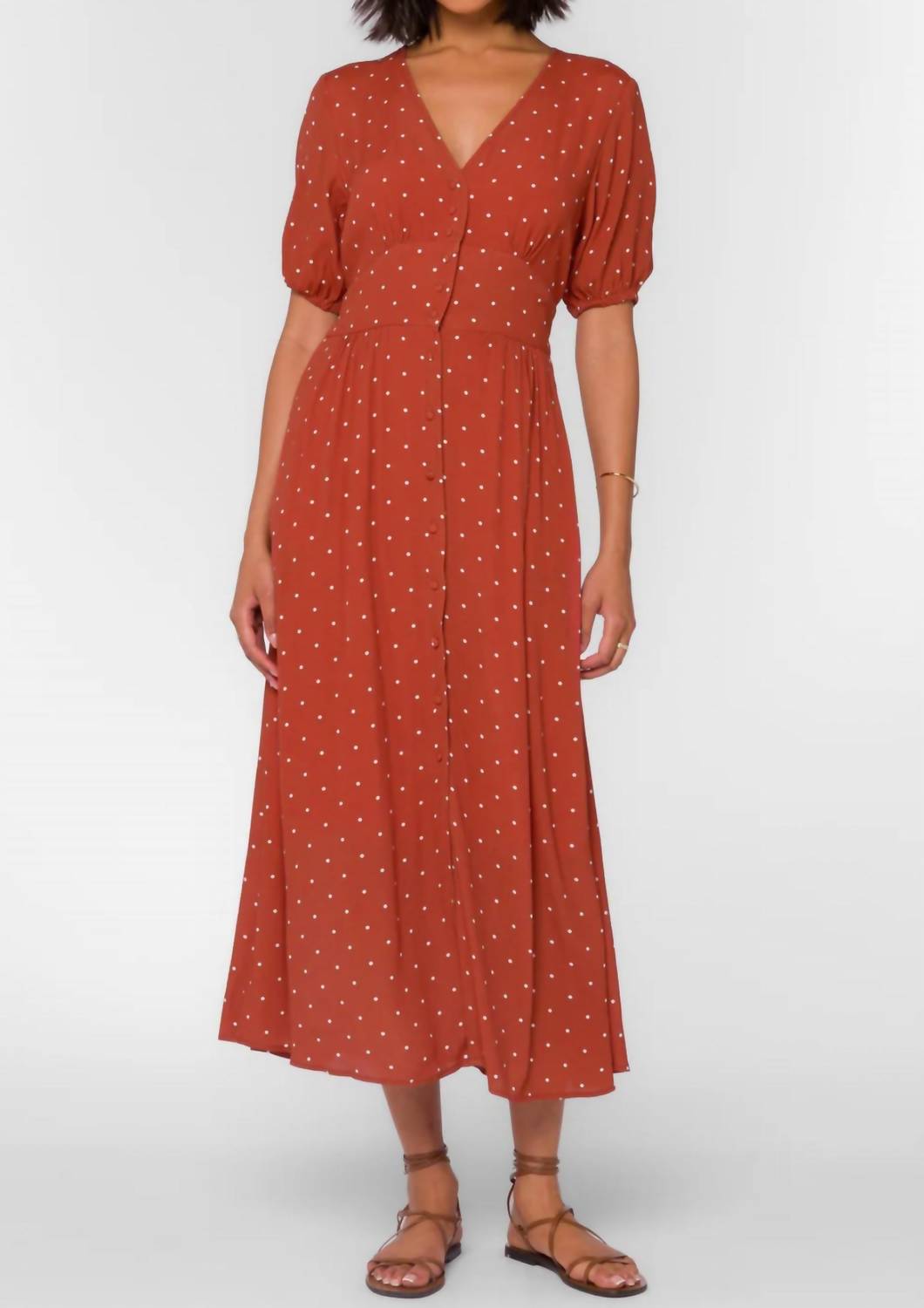 Velvet Heart - Livana Dotted Short-sleeve Dress