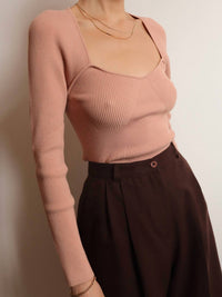 Astr - Rosa Scoop Cutout Sweater