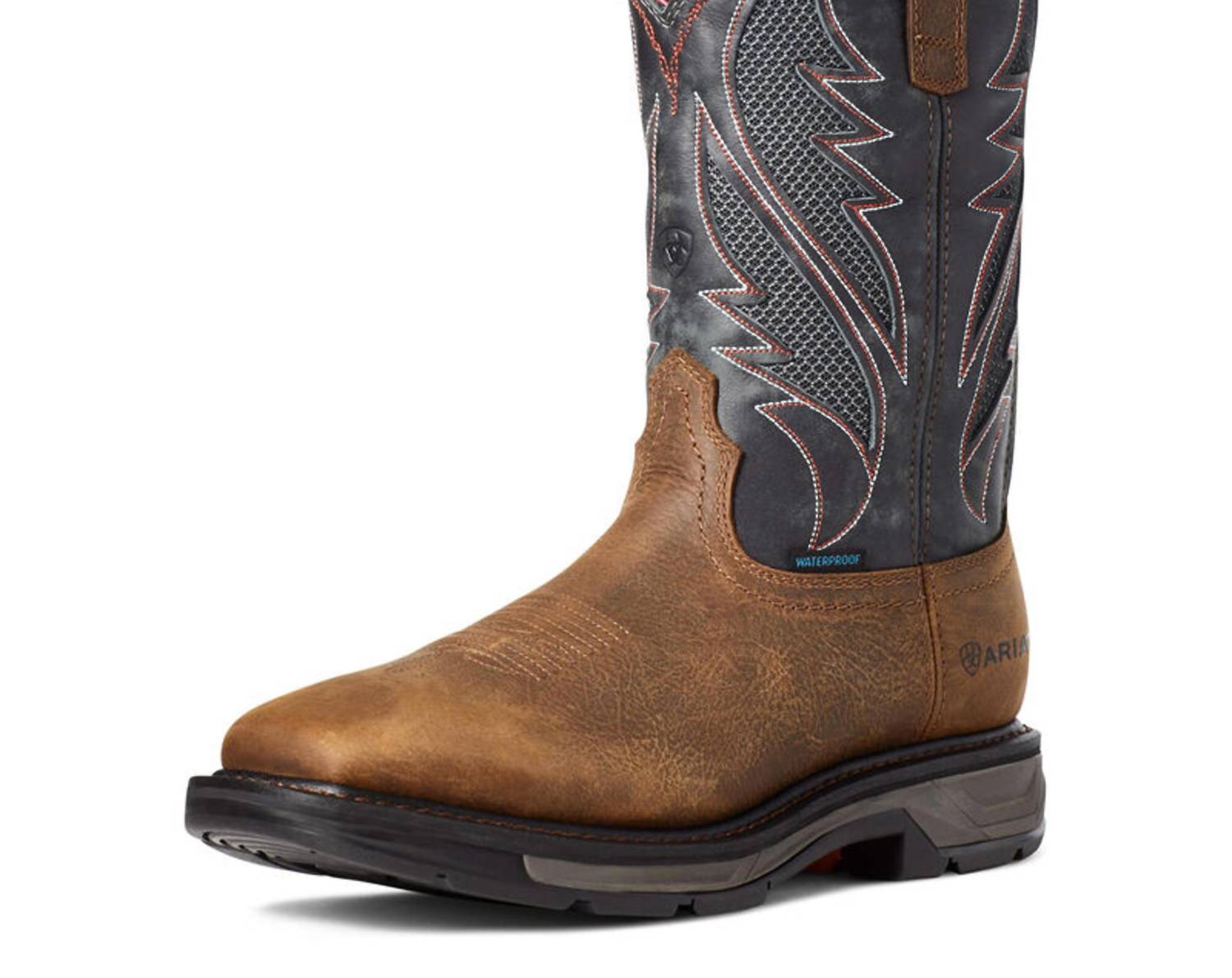 ARIAT Men's Venttek H20 Waterproof Workhog Xt Work Boot in brown steel - men's boots