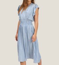 Dylan Westin Stripe Dress in denim den - women's dress - alternate view