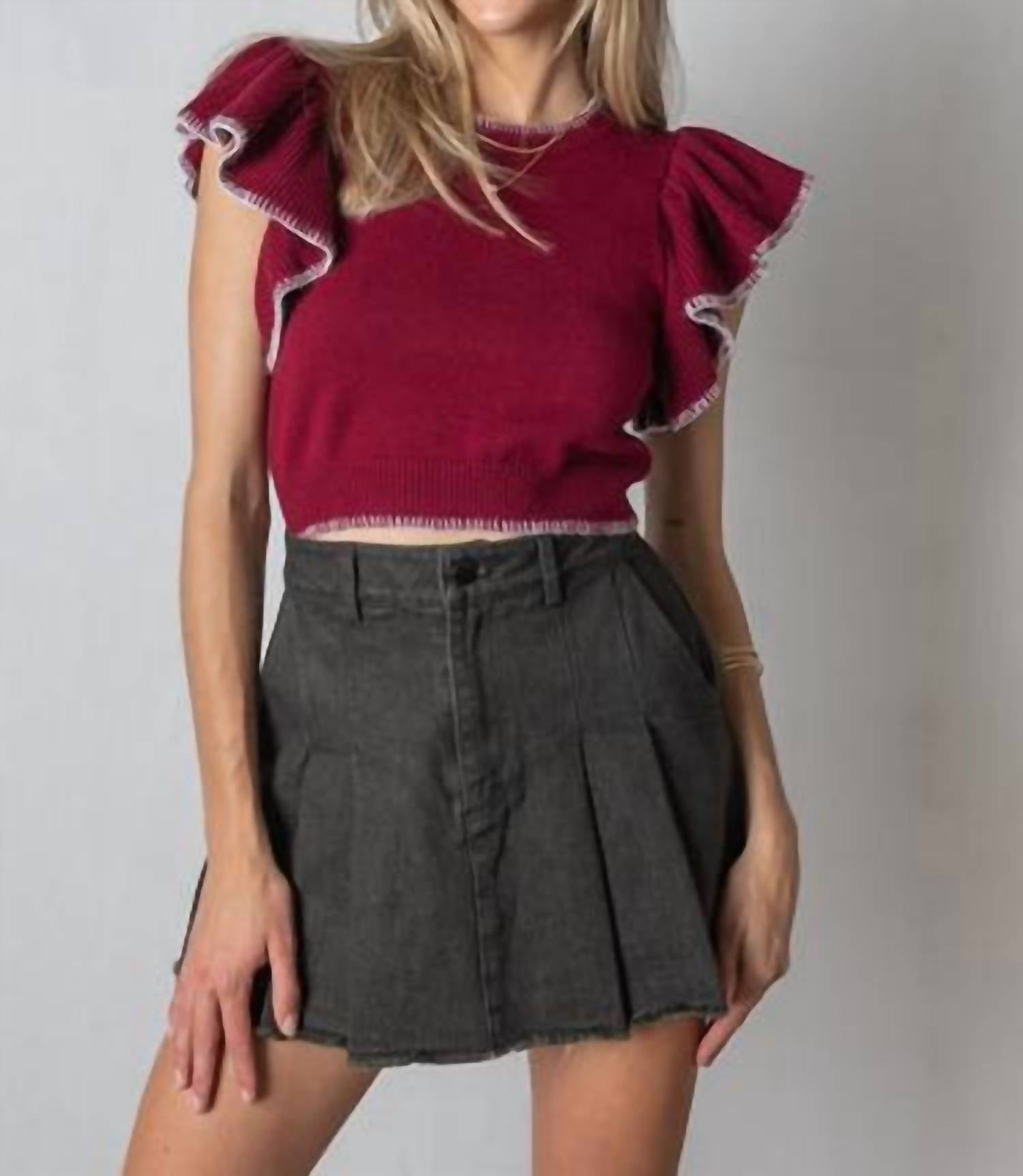 Day + Moon - All The Way Cropped Sweater