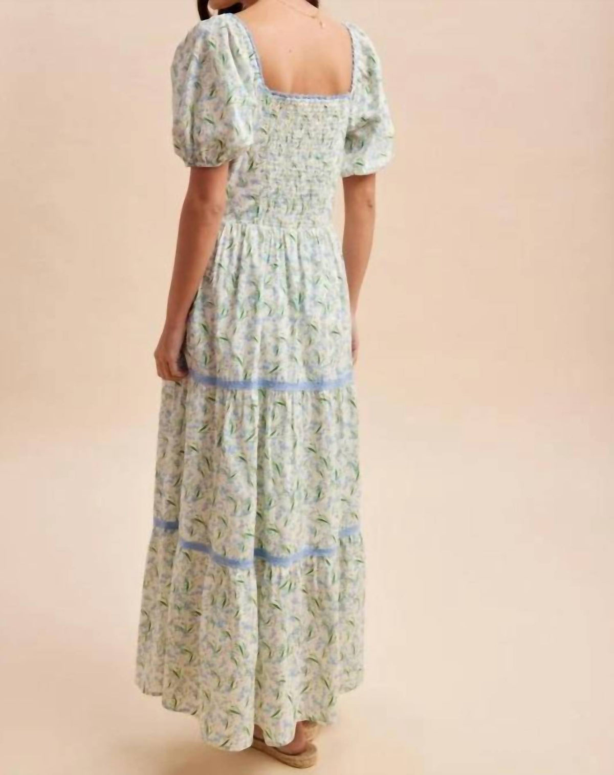 In-Loom - Floral Square Neck Maxi Dress