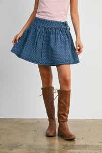 Buttermelon - Dotted Swiss Gathered Mini Skirt