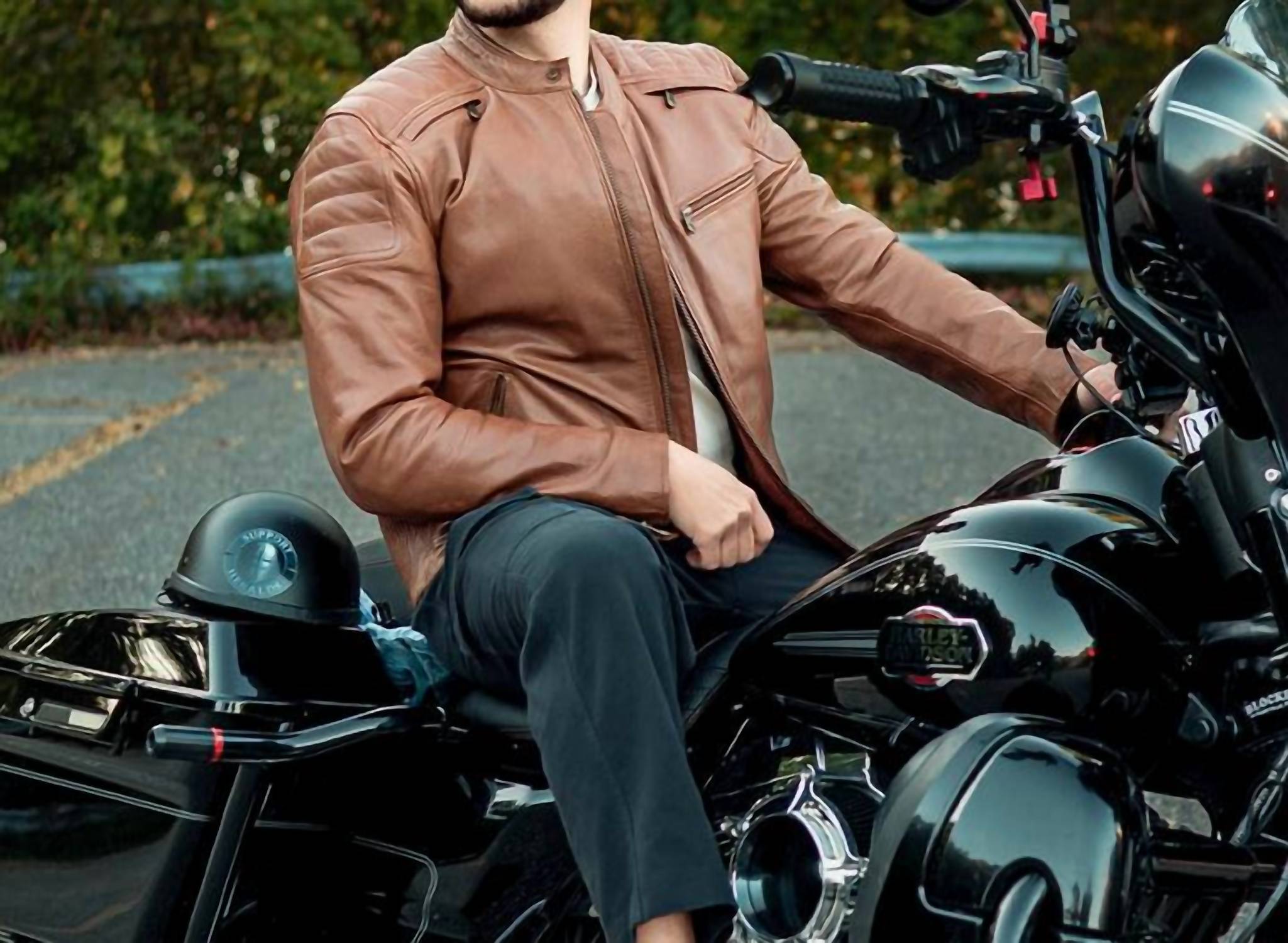 First Mfg Co. - Men's Crusader Motorcycle Leather Jacket - Plus