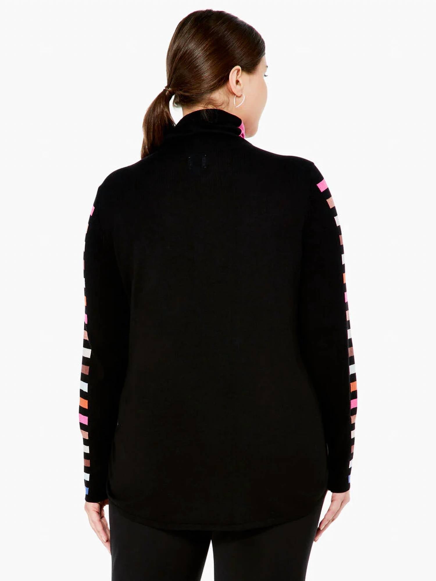 Nic + Zoe - Sena Stripes Aside Vital Turtleneck Sweater - Plus
