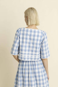 Aureum - Gingham Top And Matching Skirt