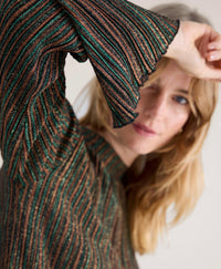 Summum - Lurex Stripes Plisse Jersey Top