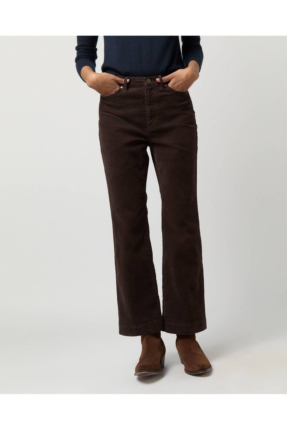Ann Mashburn Kendall Flare 5-Pocket Jean in coffee stretch cord - women's pants