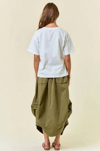 Doe And Rae - Side Tuck Detail Midi Skirt