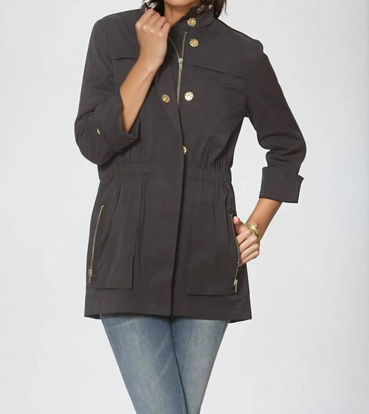 Ciao-Milano - Anna Waterproof Cinch Waist Rain Jacket
