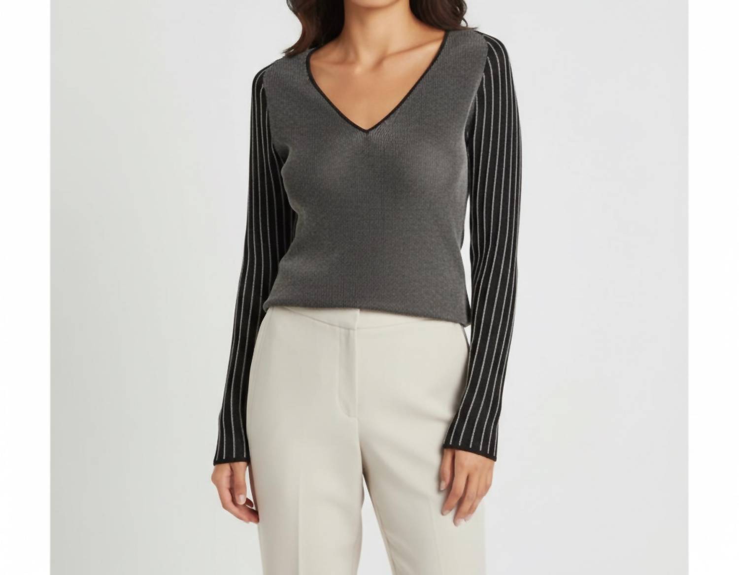Reiss - Esta Metallic Rib Knit Top