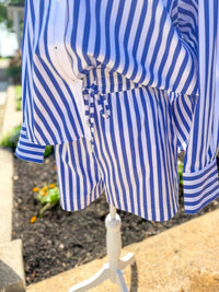 Skies Are Blue - Women's Coastal Striped Drawstring Short