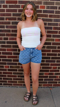 Sunday Edition - Dot Denim Shorts