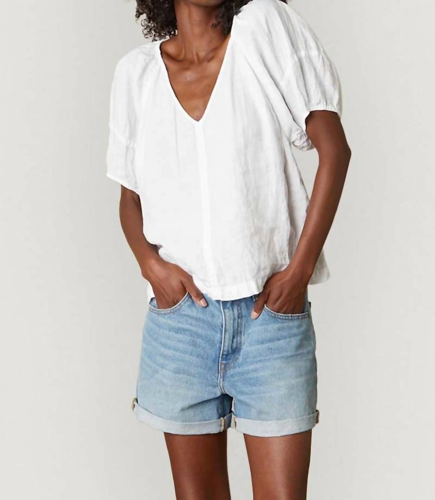 Velvet By Graham & Spencer - Mai Corduroy Puff Top
