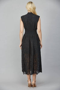 Fate - Front Zip Closure Sleeveless Lace Dress