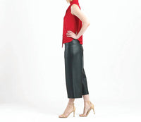 Clara Sun Woo Sleeveless Mock Neck Blouse With Neck Bow Tie in red - women's blouse - alternate view