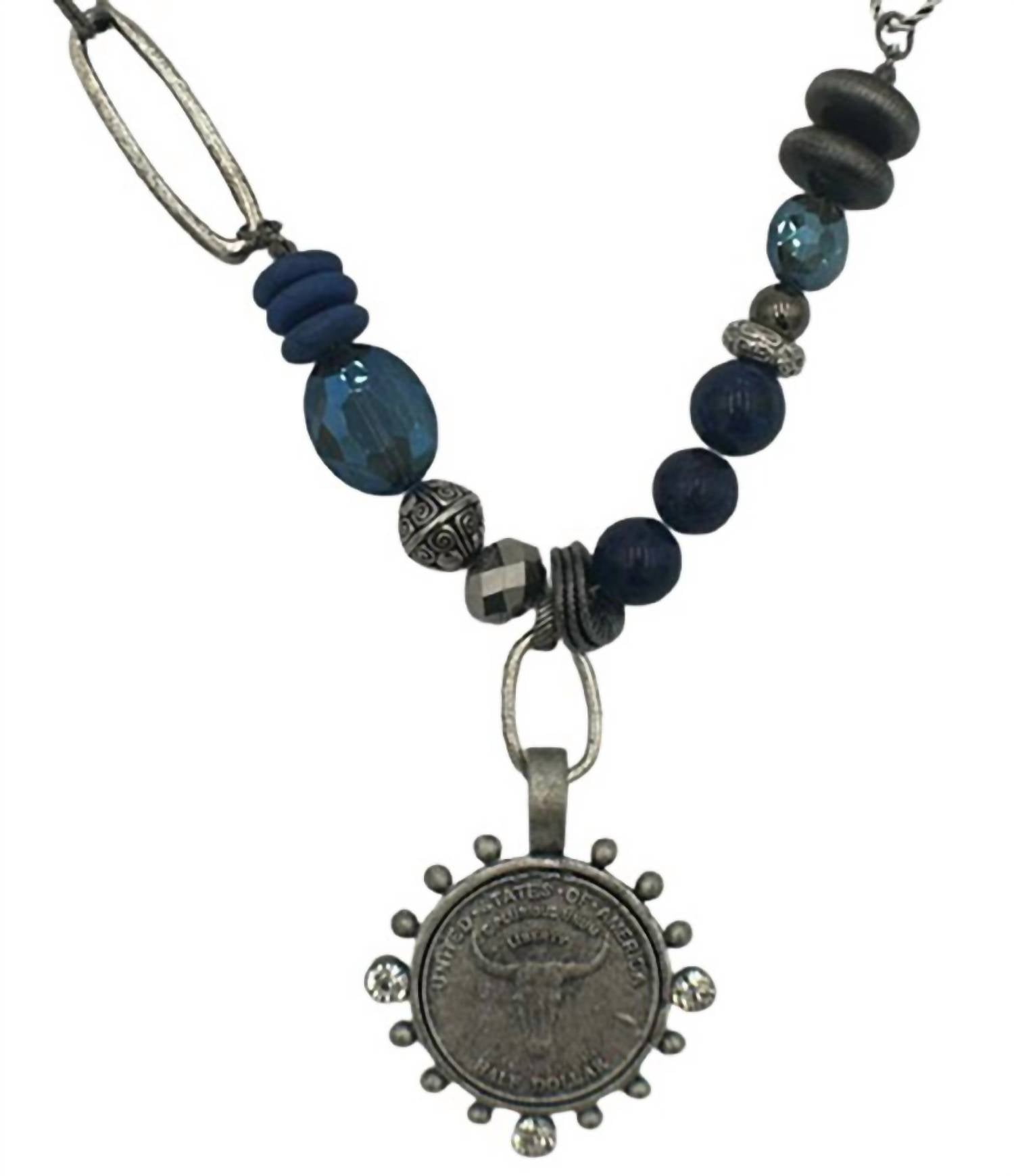Legend Or Lies - Women's Half Dollar Steer Head Pendant Necklace