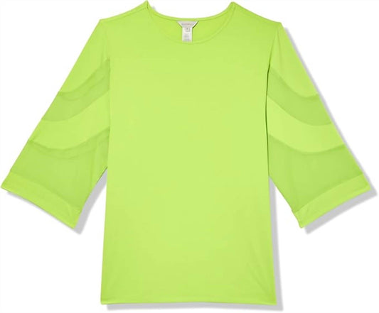 Multiples - Color Block Knit and Mesh Top