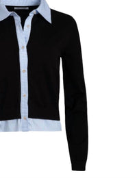 Naadam - Women's Cotton Cashmere Mixed Media Collared Cardigan
