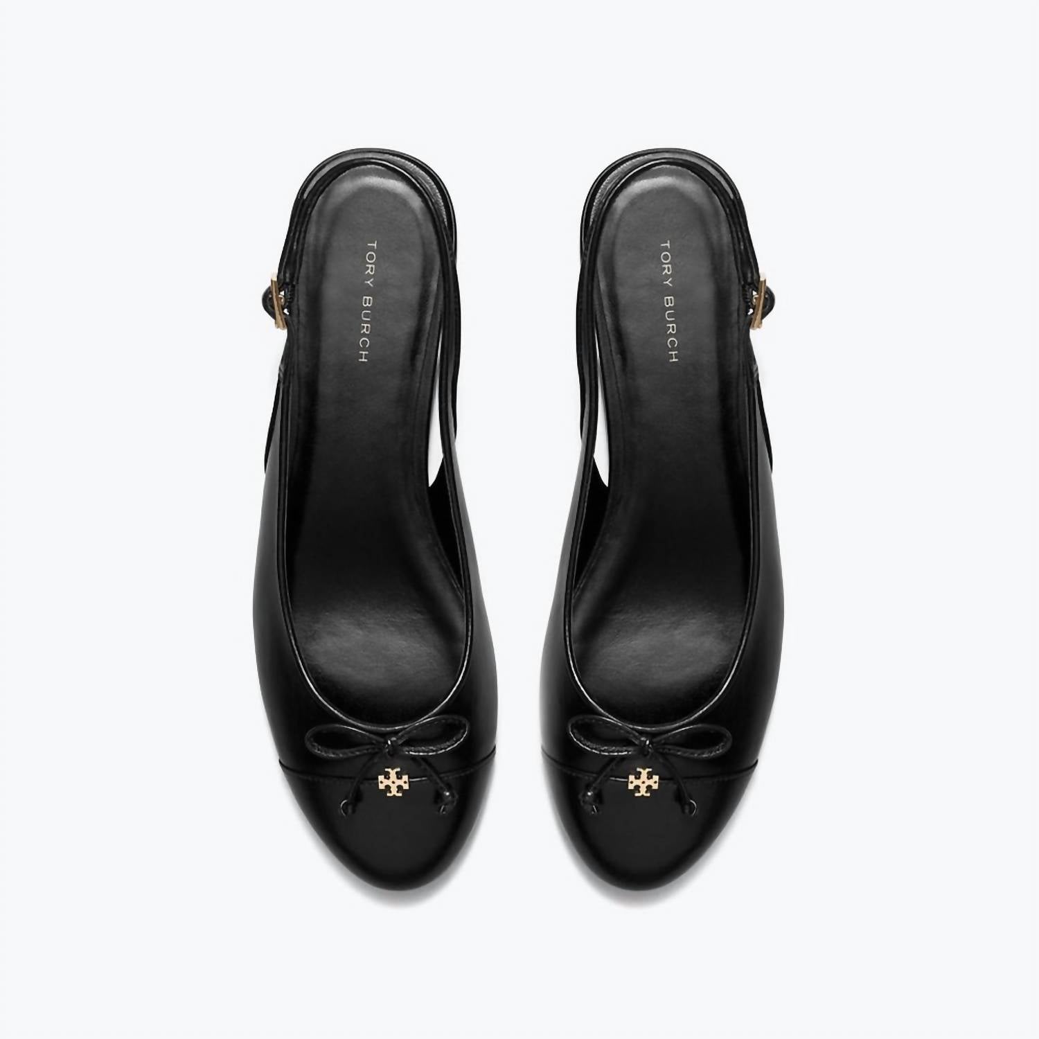 TORY BURCH Women's Cap Toe Slingback Ballet Flats in perfect black - women's flats - view 4