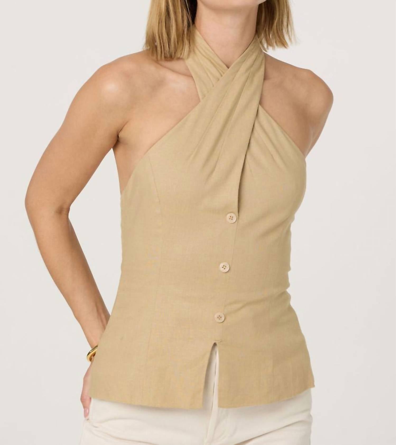 Astr - Yaritza Crossover Linen Blend Vest