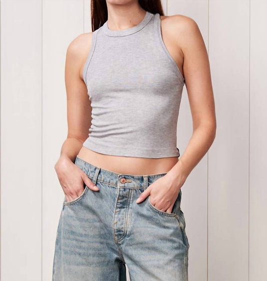 Stateside - Rib Cropped High Neck Tank Top