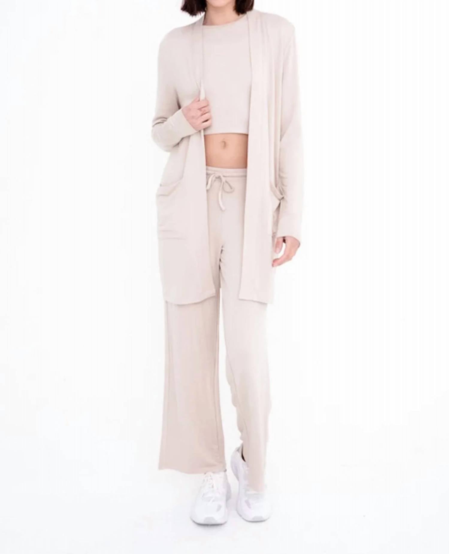 Mono B - Lounge Open Front Terry Cardigan