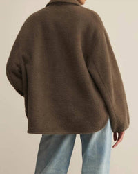Z Supply Bronx Sweater Knit Jacket in tavern - women's jacket - alternate view