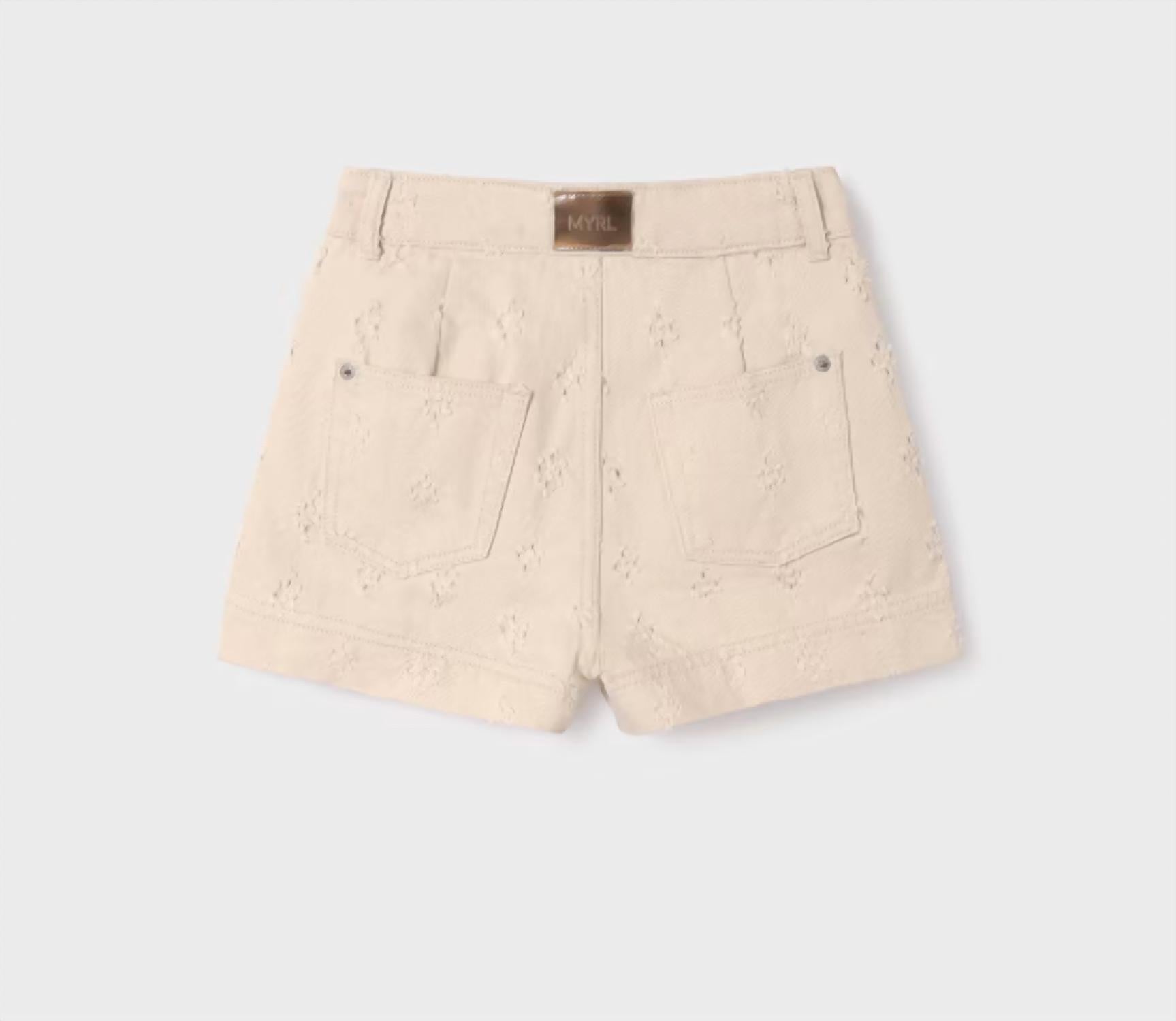 Mayoral - Girl's Distressed Laser Mini Hole Shorts