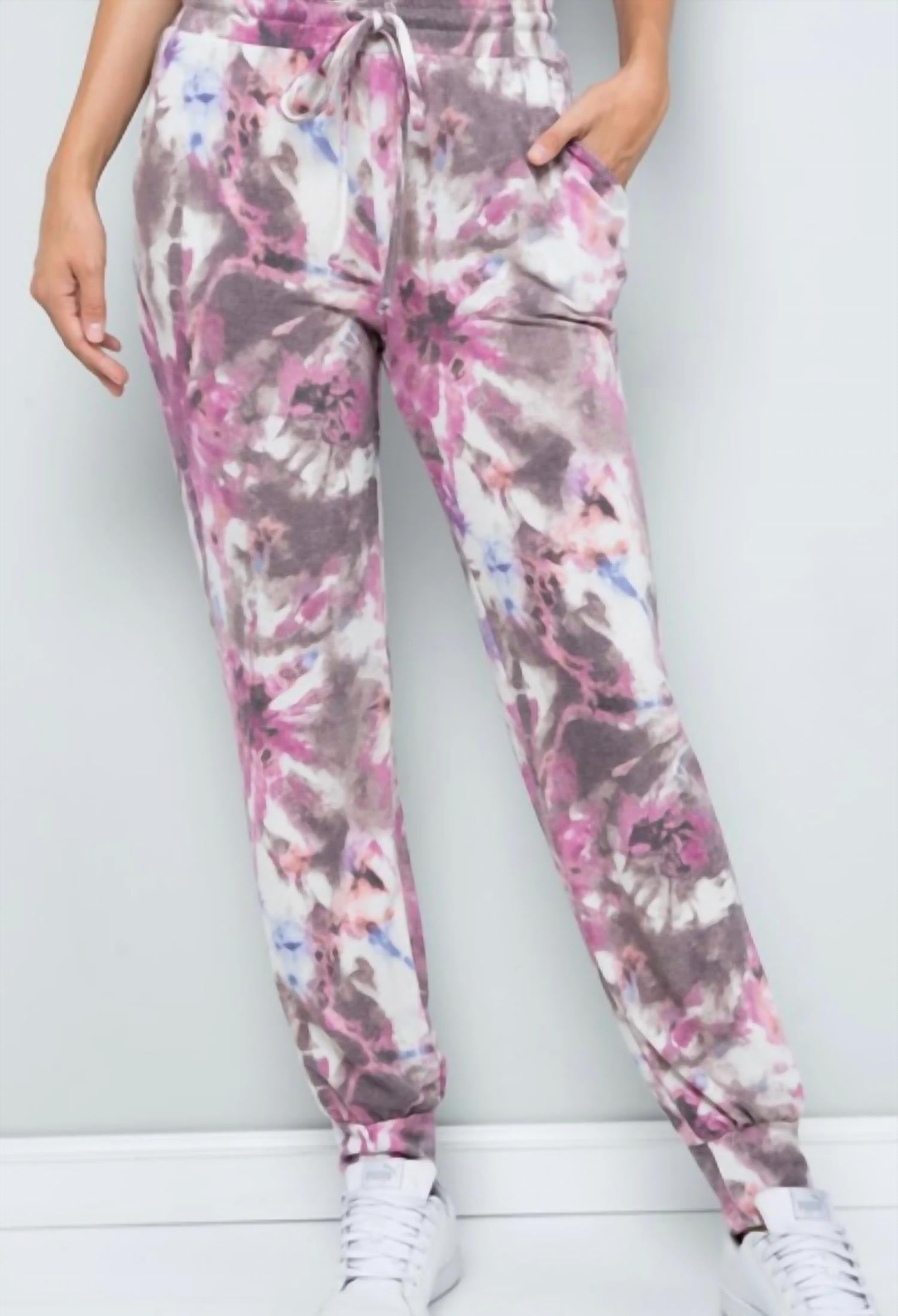 Sweet Lovely By Jen - Tie Dye Loungewear Set - Plus