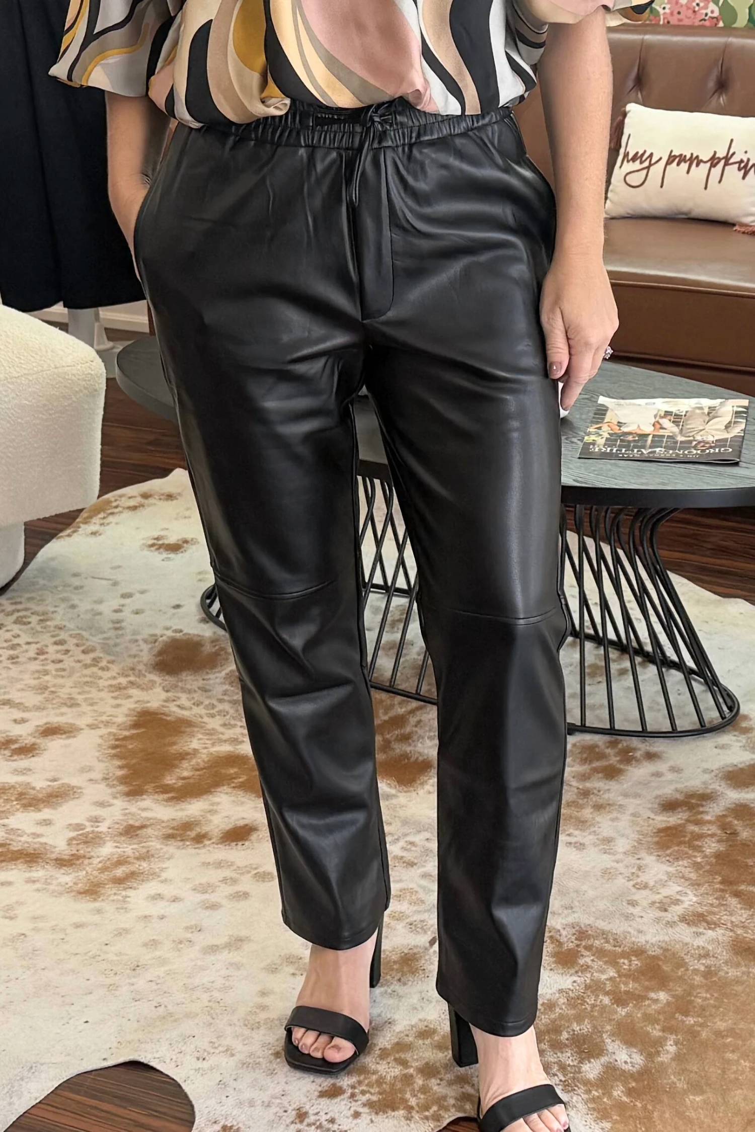 Thml - Leather Elastic Waist Pants