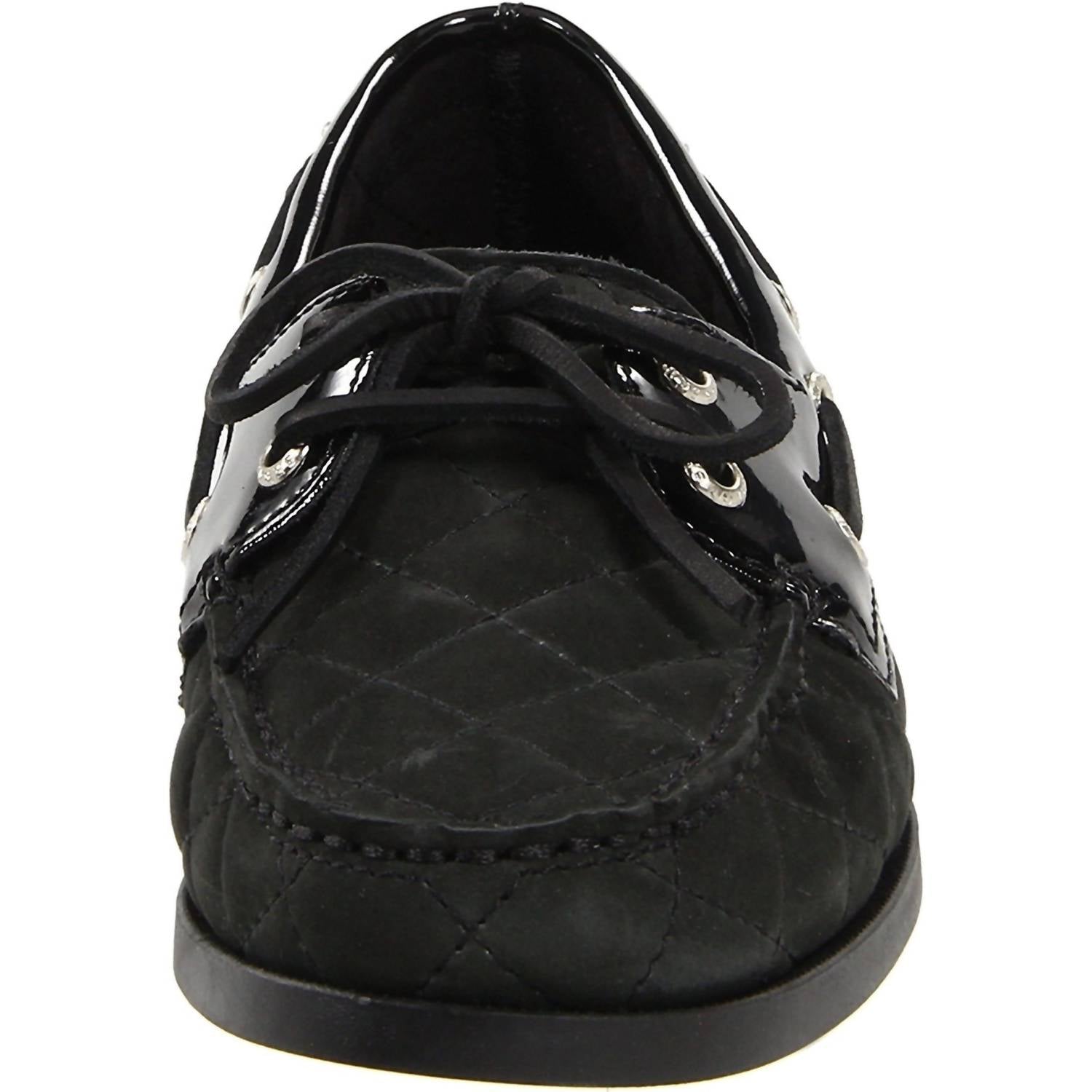 Sebago Women's Coast Two Eye Quilted Boat Shoes in black - women's flats - view 4