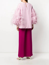 Valentino - Feather Sleeve Top