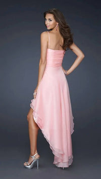 La Femme - Sweetheart Bust Ruched Hi-low Evening Dress