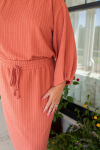 Polagram Cozy Fall Knit Skirt Set in orange - women's skirt - alternate view