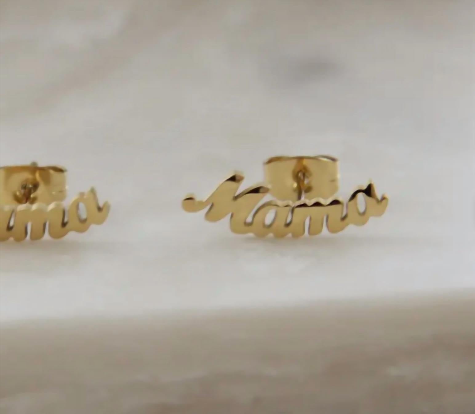 Maive - Women's Mama Script Studs
