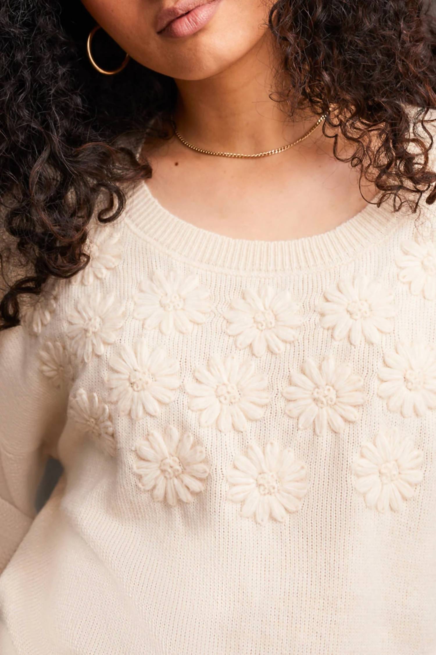 Tribal - Long Sleeves Crew Neck Sweater With Embroidery