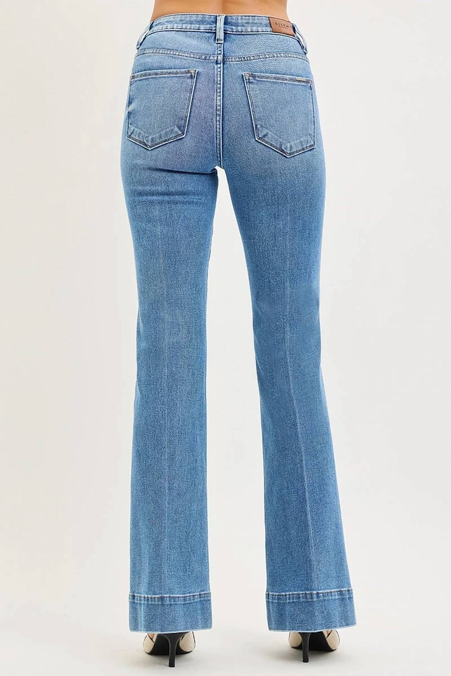 Risen - 4-Way Mid Rise Flare Jeans