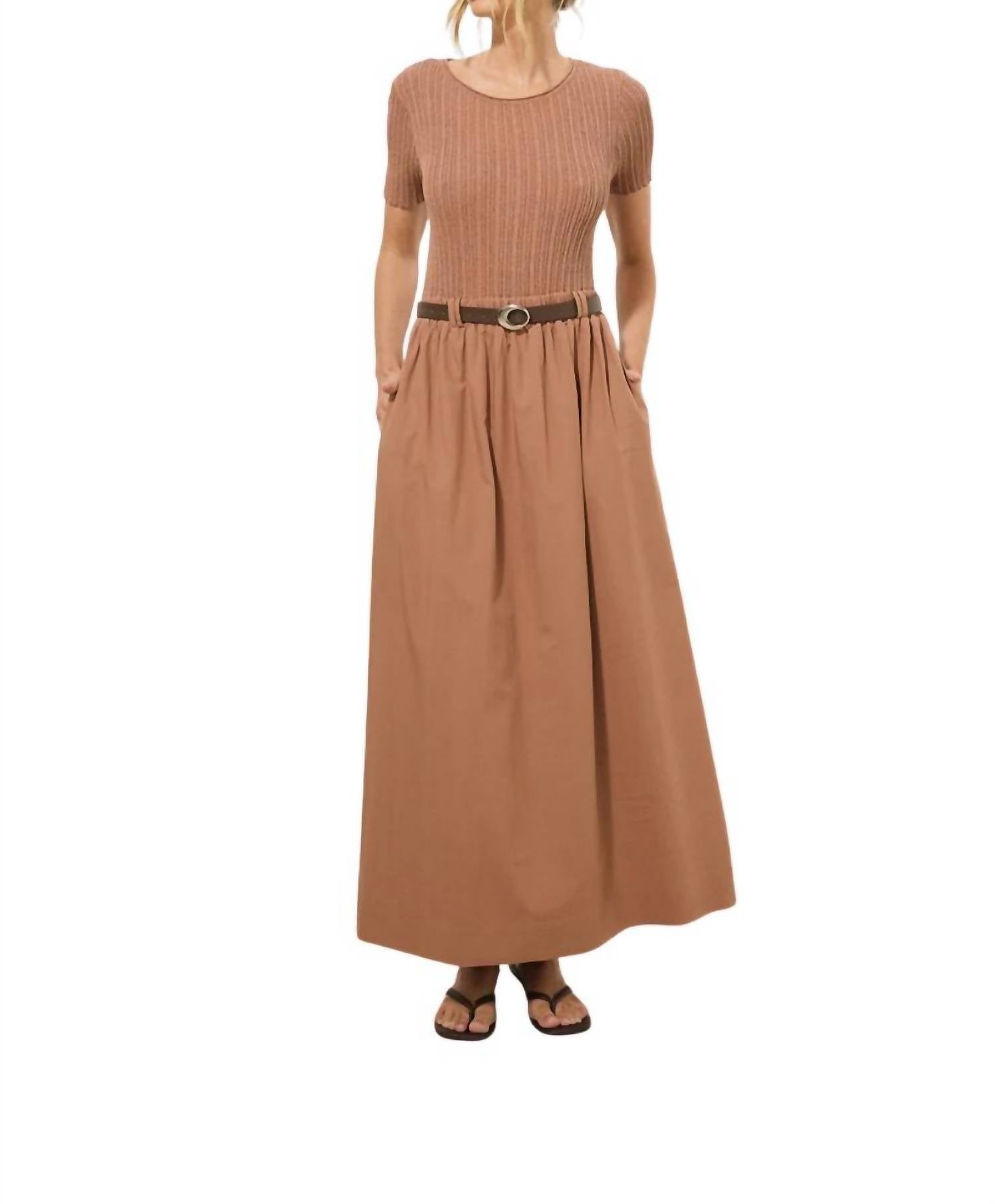 Mon Renn - Eternal Knit Combo Maxi Dress