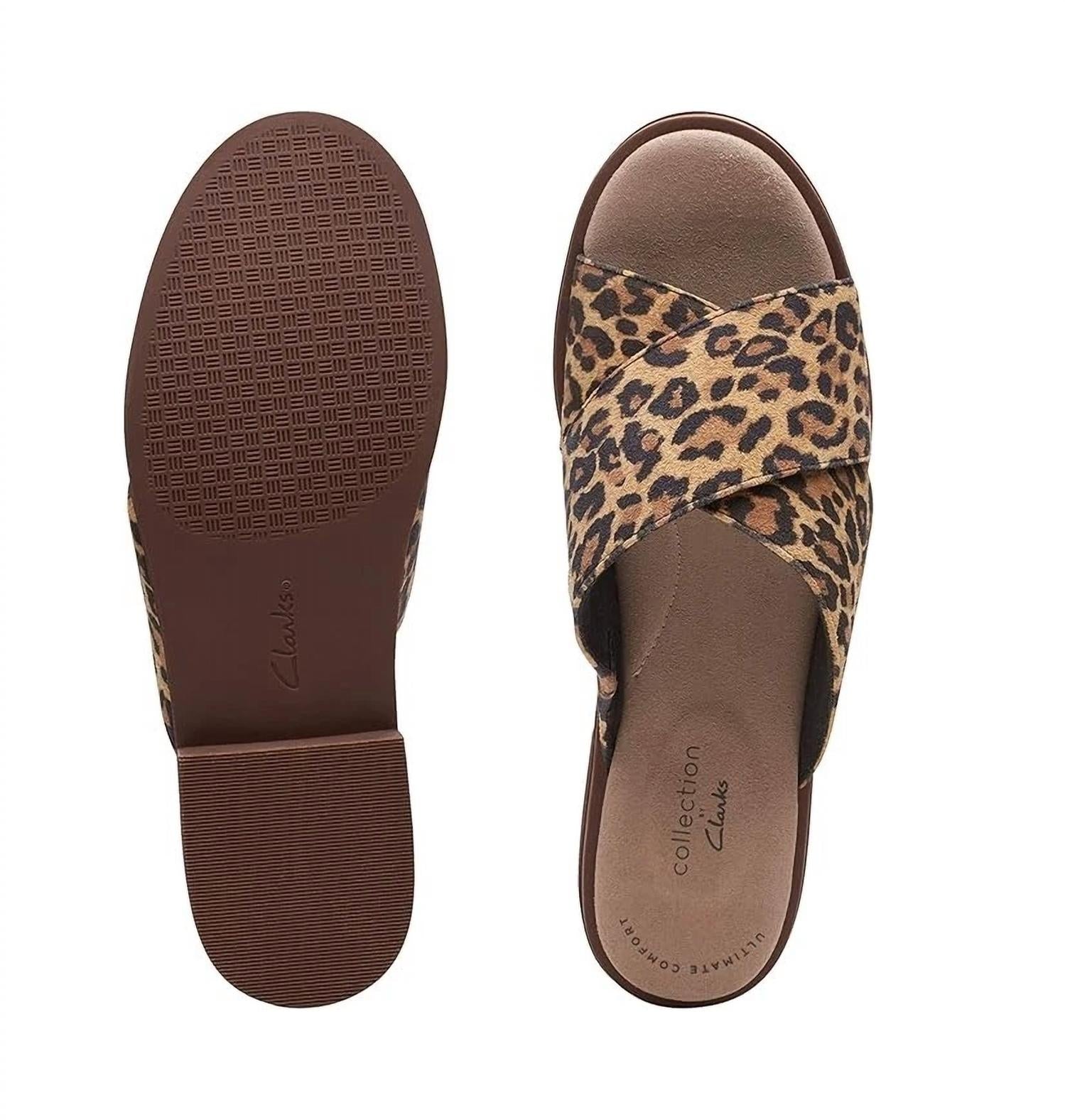 Clarks Women's Declan Ivy Sandal in tan leopard suede - women's sandal - view 4