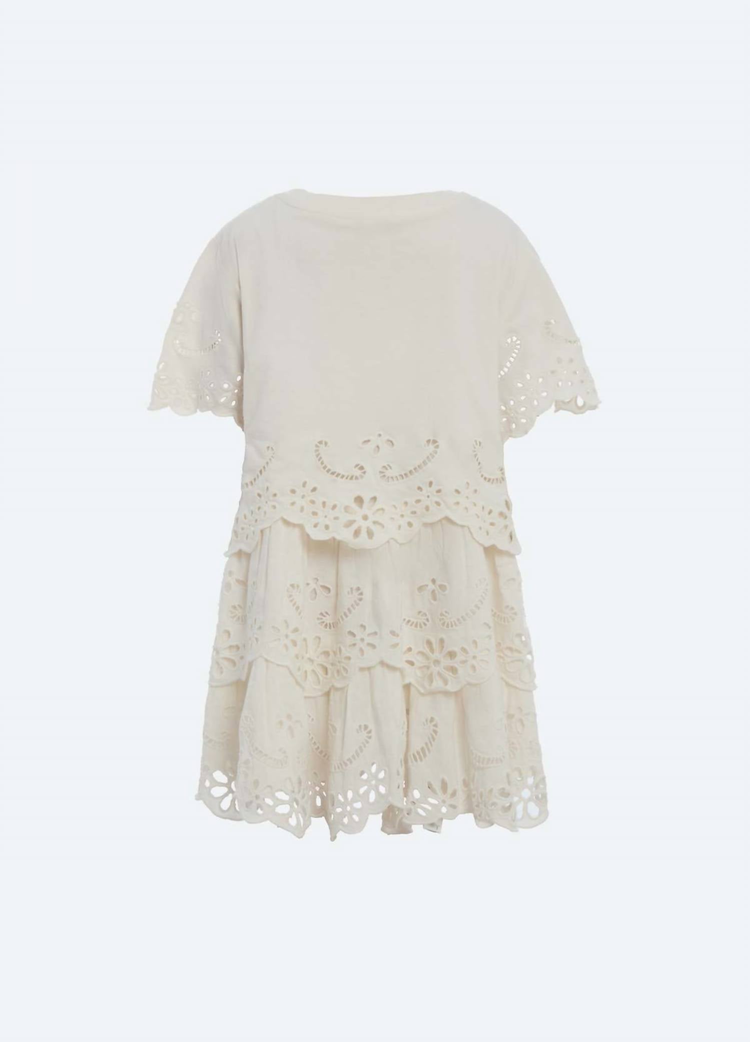 Sea - Lula Embroidered Kids Short Sleeve Dress