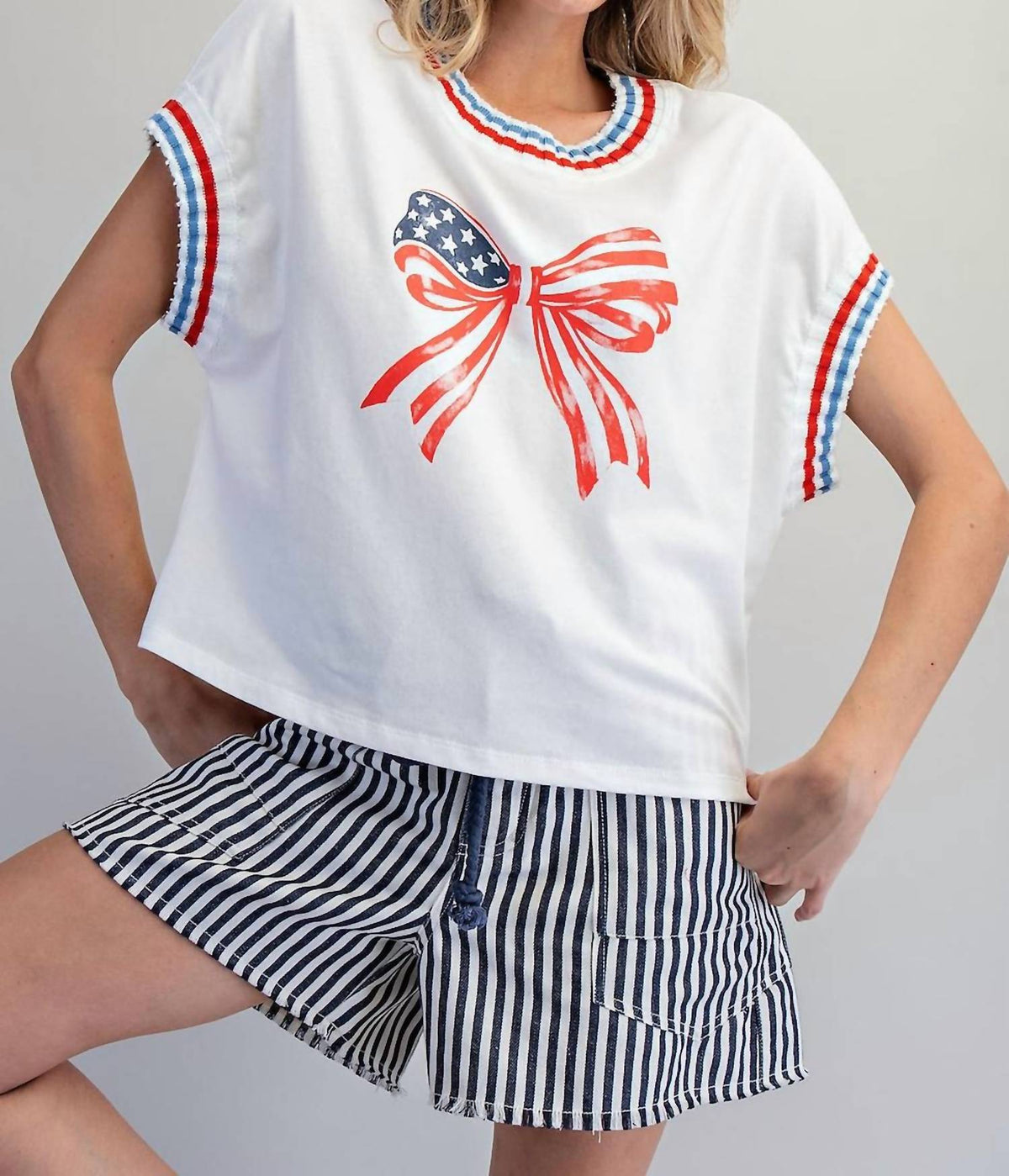 Ee:Some - Usa Graphic Bow Top
