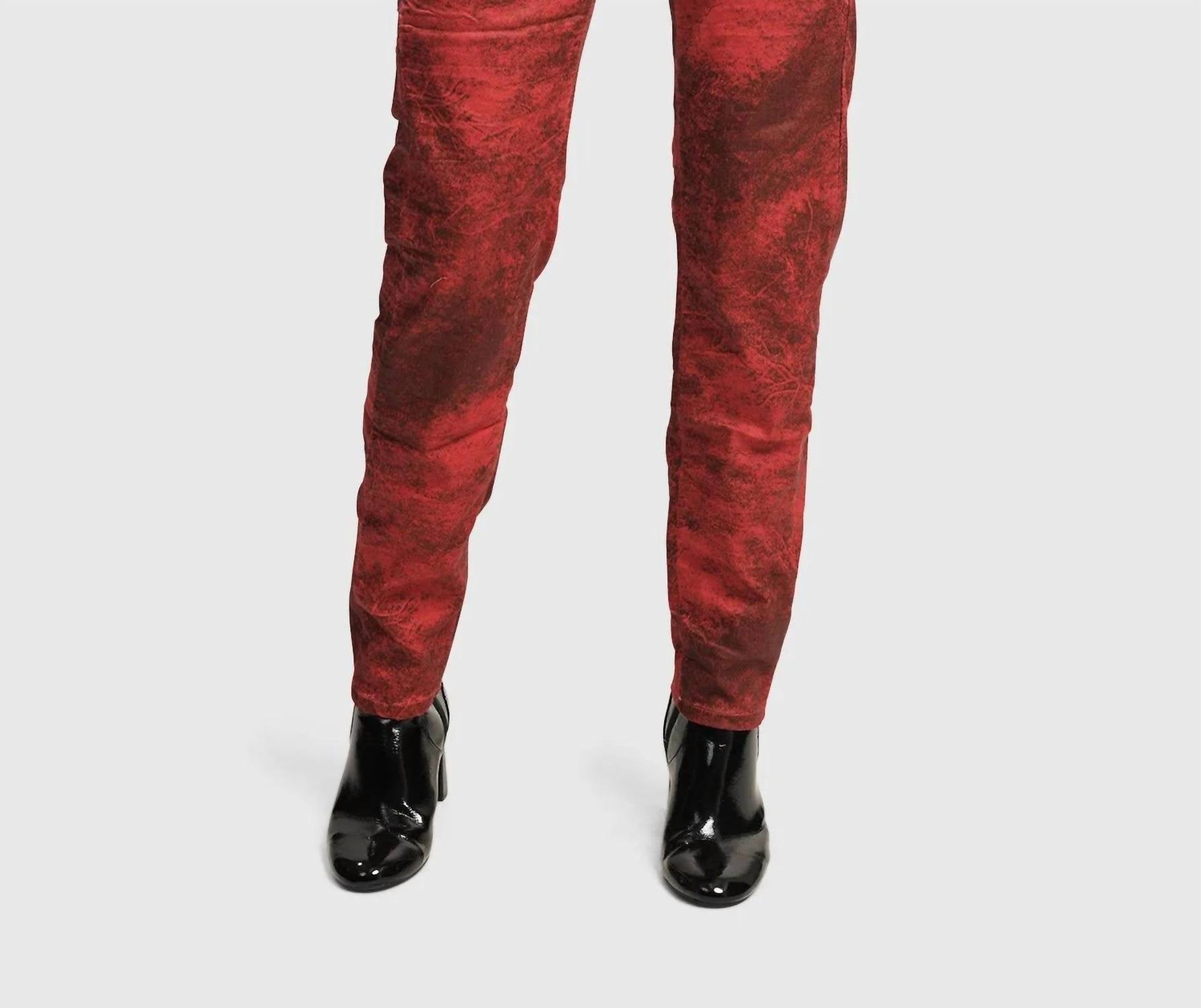 ALEMBIKA Women's Iconic Stretch Jeans in red - women's jeans - view 8