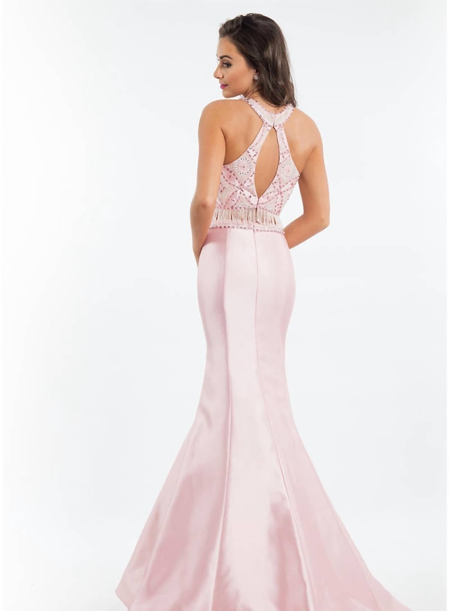 Rachel Allan - Two-piece Beaded Mikado Prom Gown