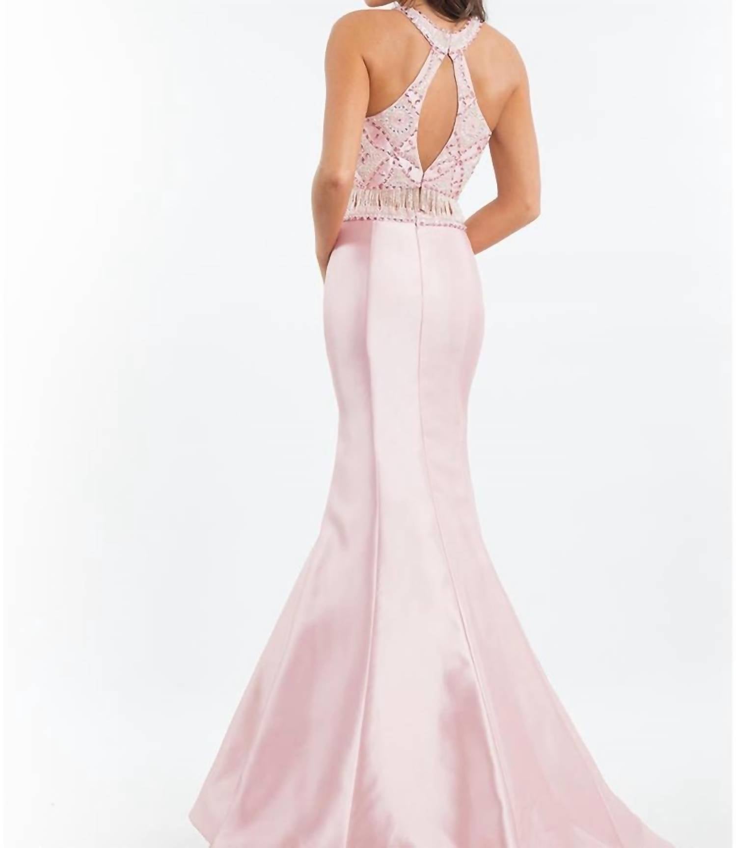 Rachel Allan - Two-piece Beaded Mikado Prom Gown