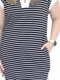 She + Sky - Sailor Shift Dress With Pockets